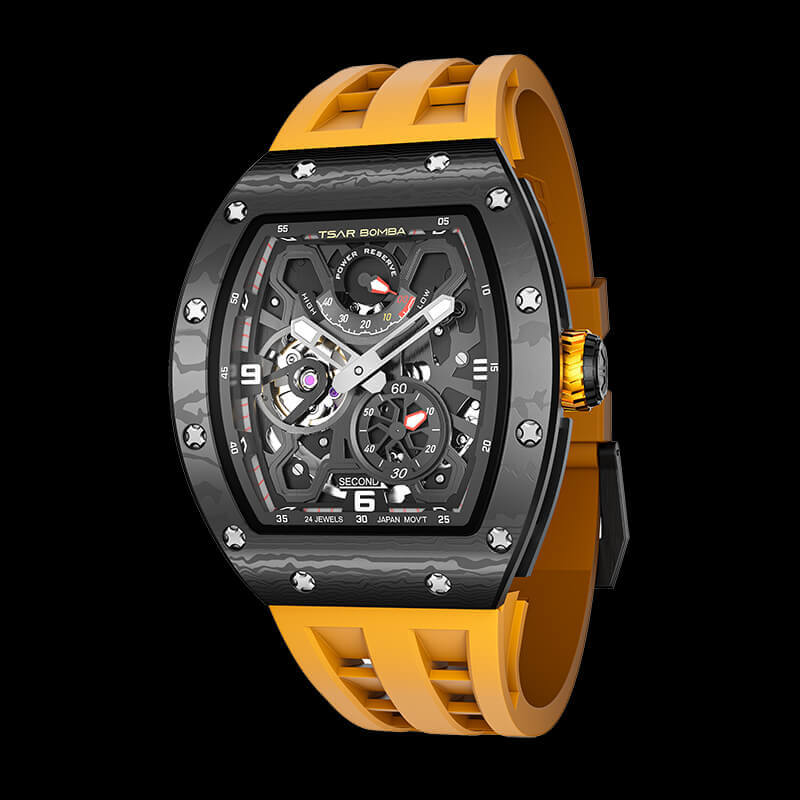 Tsar Bomba Carbon Fiber Kinetic Energy Display Automatic Watch TB8212CF