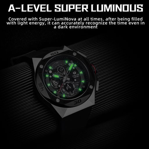 Tsar Bomba Classic Crystal Luminous Waterproof Watch TB8801Q